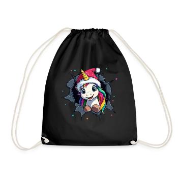 Licorne drôle Licornes de Noël Licorne - Sac de sport léger - noir - Devant