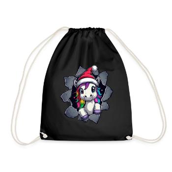 Licorne drôle Licornes de Noël Licorne - Sac de sport léger - noir - Devant