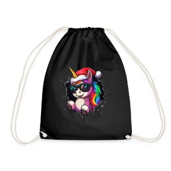 Licorne drôle Licornes de Noël Licorne - Sac de sport léger - noir - Devant