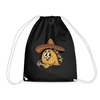 Funny Fast Food Gaming Pizza Gamer Gamer Gaming - Drawstring Bag - black - Front