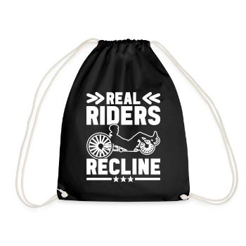 Recumbent Trike Liegetrike Liegedreirad - Drawstring Bag - black - Front