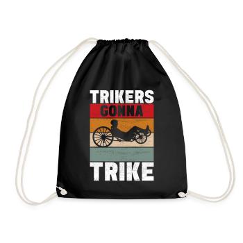 Recumbent Trike Liegetrike Liegedreirad - Drawstring Bag - black - Front