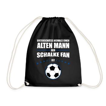 Alter Mann - Schalke Fan | Retro Spruch - Turnbeutel - Schwarz - Vorne