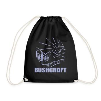 Bushcraft - Busch Genie mit Craftiness - Turnbeutel - Schwarz - Vorne