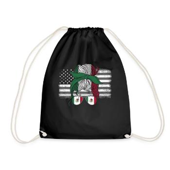Mexiko Mexico Mexikaner Geschenk Flagge Fußball - Turnbeutel - Schwarz - Vorne