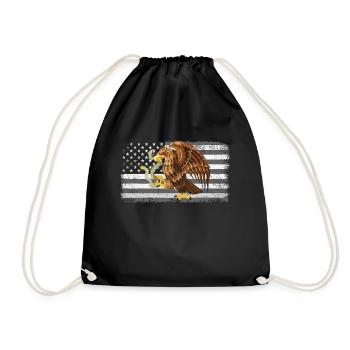 Mexico Mexico Mexican Gift Flag Football - Drawstring Bag - black - Front
