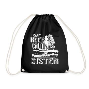 Paddleboarding I am a Paddleboarding Sister - Drawstring Bag - black - Front