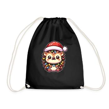 Chapeau de Noël Noël Fée Hérisson - Sac de sport léger - noir - Devant