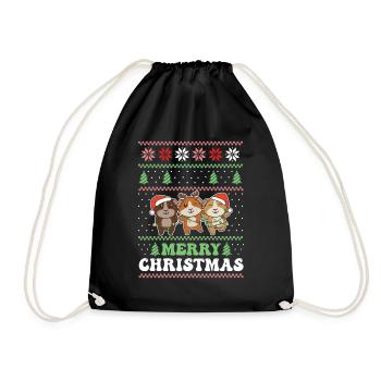 Joyeux Noël rétro moche noël - Sac de sport léger - noir - Devant
