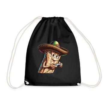 Funny Fast Food Gaming Pizza Gamer Gamer Gaming - Drawstring Bag - black - Front