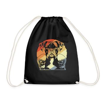 Boxer Dog Vintage - Drawstring Bag - black - Front