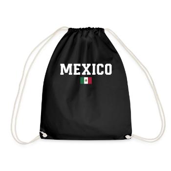 Mexiko Mexico Mexikaner Geschenk Flagge Fußball - Turnbeutel - Schwarz - Vorne