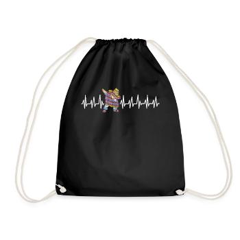Mexico Mexico Mexican Gift Flag Football - Drawstring Bag - black - Front