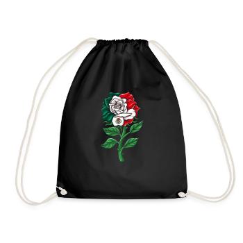 Mexico Mexico Mexican Gift Flag Football - Drawstring Bag - black - Front