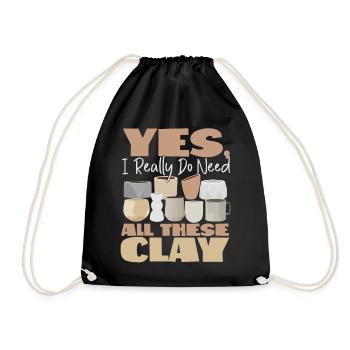 Pottery Ceramics Artist Yes, I - Drawstring Bag - black - Front