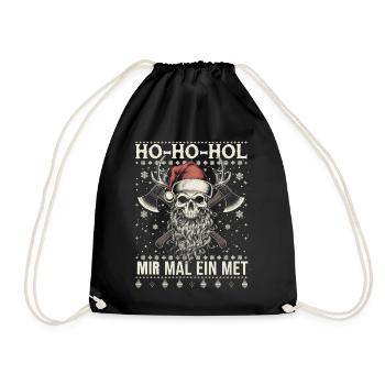 Ho Ho Let's get a mead - Drawstring Bag - black - Front