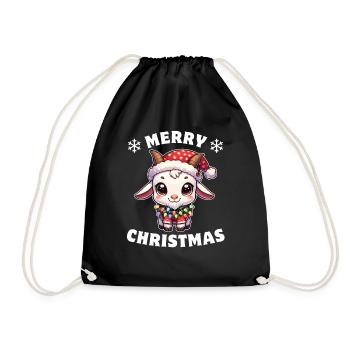 Chapeau de Noël Noël Fée Chèvre - Sac de sport léger - noir - Devant