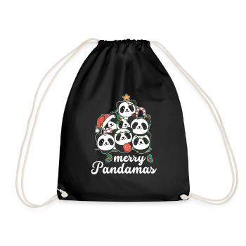 Joyeux Pandamas Jeu de mots Panda Noël - Sac de sport léger - noir - Devant