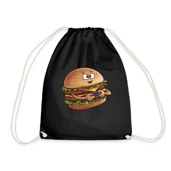 Funny Fast Food Gaming Pizza Gamer Gamer Gaming - Drawstring Bag - black - Front