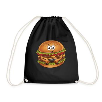 Funny Fast Food Gaming Pizza Gamer Gamer Gaming - Drawstring Bag - black - Front