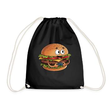Funny Fast Food Gaming Pizza Gamer Gamer Gaming - Drawstring Bag - black - Front