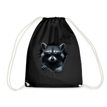 drôle raton laveur raton laveur amant mignon zoo animal - Sac de sport léger - noir - Devant