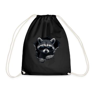 drôle raton laveur raton laveur amant mignon zoo animal - Sac de sport léger - noir - Devant