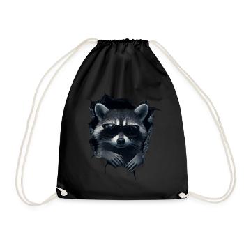 drôle raton laveur raton laveur amant mignon zoo animal - Sac de sport léger - noir - Devant