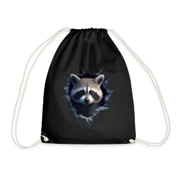 drôle raton laveur raton laveur amant mignon zoo animal - Sac de sport léger - noir - Devant