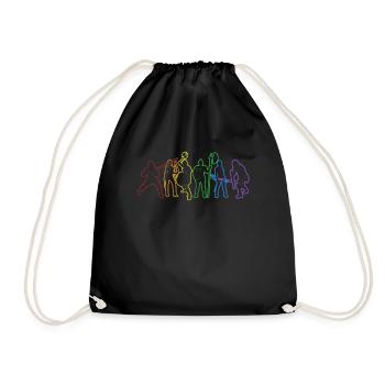 LARP LGBT Rainbow LARPing Weapons Armor Character - Drawstring Bag - black - Front