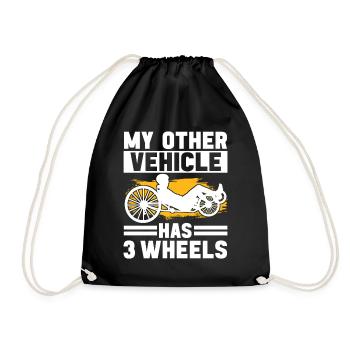Recumbent Trike Liegetrike Liegedreirad - Drawstring Bag - black - Front