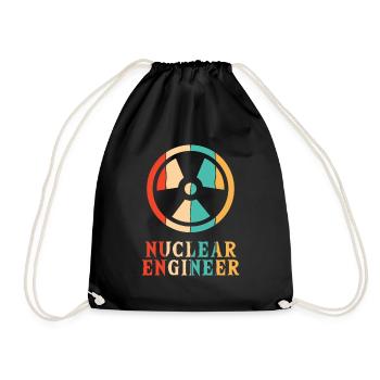 Retro Energie Uran Kernkraftwerk Kernkraft Kernkraft - Turnbeutel - Schwarz - Vorne