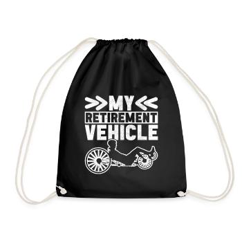 Recumbent Trike Liegetrike Liegedreirad - Drawstring Bag - black - Front