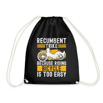Recumbent Trike Liegetrike Liegedreirad - Drawstring Bag - black - Front
