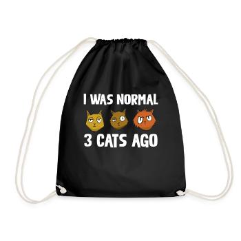 Ich War Vor 3 Katzen Normal Lustiges Katzenmotiv - Turnbeutel - Schwarz - Vorne