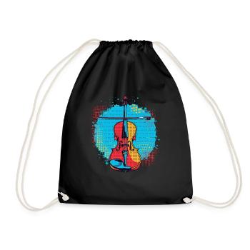 Dessin de violon - Sac de sport léger - noir - Devant