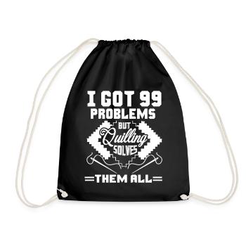 Quilling Solves All Problems - Drawstring Bag - black - Front