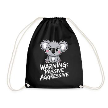 Warning: Passive-Aggressive Koala Drawing - Drawstring Bag - black - Front