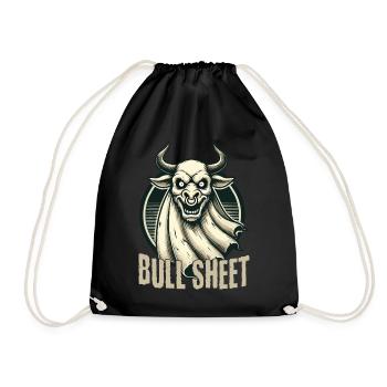 Feuille de taureau illustration amusante avec taureau - Sac de sport léger - noir - Devant