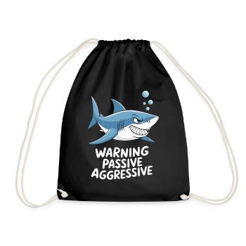 Attention Passif Agressif Requin Humour - Sac de sport léger - noir - Devant