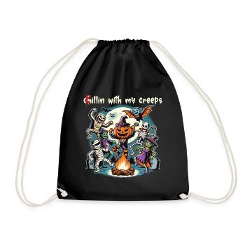 Halloween fun with my creeps - Drawstring Bag - black - Front
