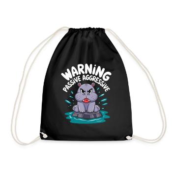 Attention aux hippopotames passifs agressifs - Sac de sport léger - noir - Devant