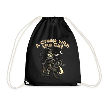 Effrayant avec le chat Halloween Fun - Sac de sport léger - noir - Devant
