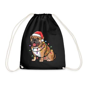 Bullmastiff Christmas Lights Xmas Dogs Gifts - Turnbeutel - Schwarz - Vorne