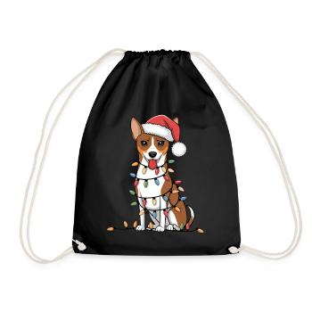 Basenji Christmas Lights Xmas Dogs Gifts for men - Turnbeutel - Schwarz - Vorne