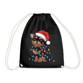 Affenpinscher Christmas Lights Xmas Dogs Gifts - Turnbeutel - Schwarz - Vorne