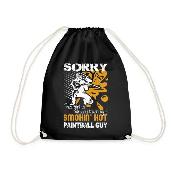 Paintball Taken By A Smokin Hot Paintball Guy - Drawstring Bag - black - Front