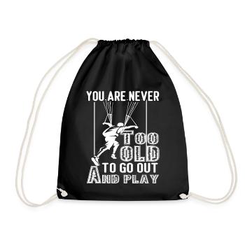 Paragliding Go Out And Play Paragliding - Drawstring Bag - black - Front
