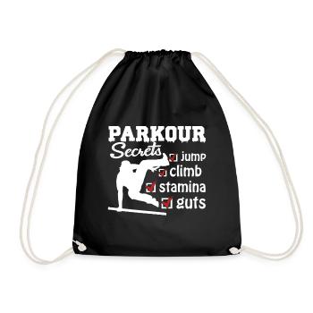Parkour Secrets Jumps Climb Stamina - Drawstring Bag - black - Front