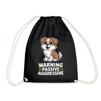 Avertissement Chien passif agressif Illustration - Sac de sport léger - noir - Devant